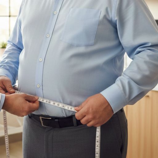 腹囲を測る様子